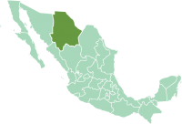 Location of Chihuahua State in modern México