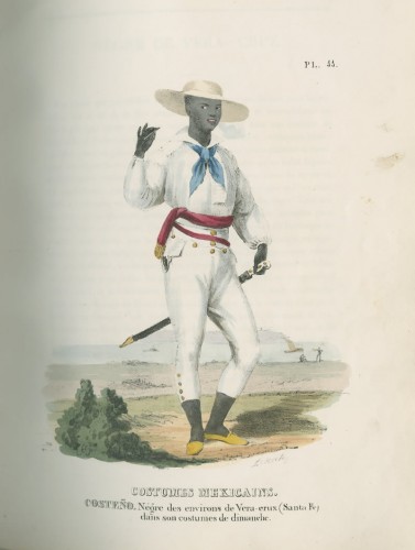 Person from the Coast. Negro from the Area of Vera-Cruz (Santa Fe) in Sunday Dress, Claudio Linati. From Costumes et moeurs de Mexique [Dress and Customs of Mexico], 1830