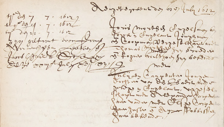 Detail of marriage record of George Morton and Juliana Carpenter