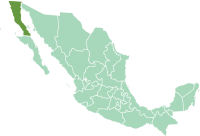 Location of Baja California in modern México