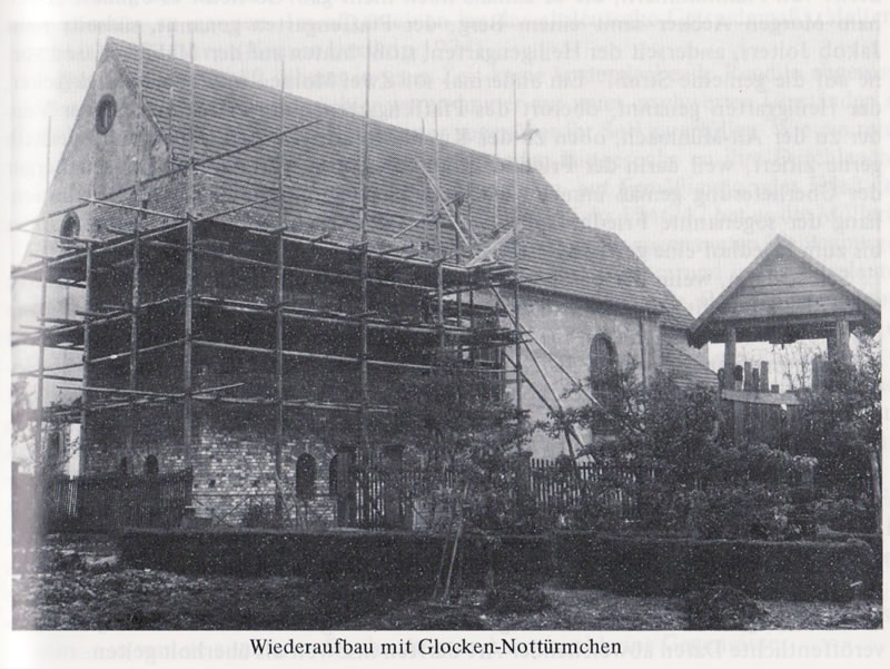 Reconstruction of the church in Berg after the war