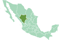 Location of Durango State in modern México