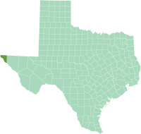 Location of El Paso County in Texas