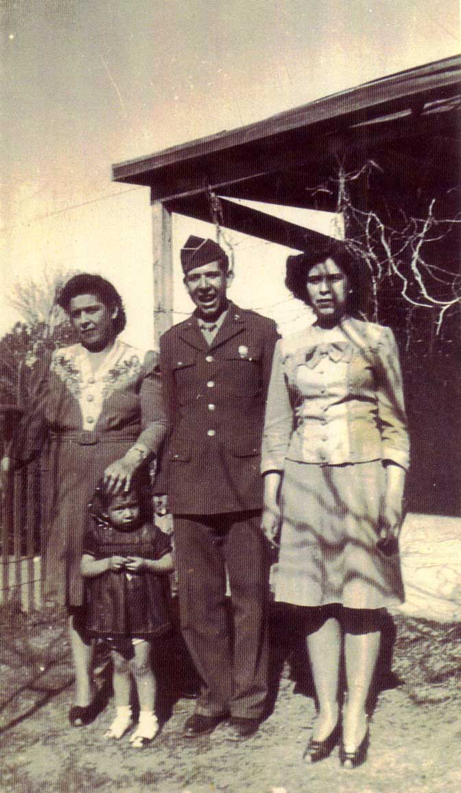 Consuelo, Peter Jr. and Ida Stoltz as Peter leaves for World War II