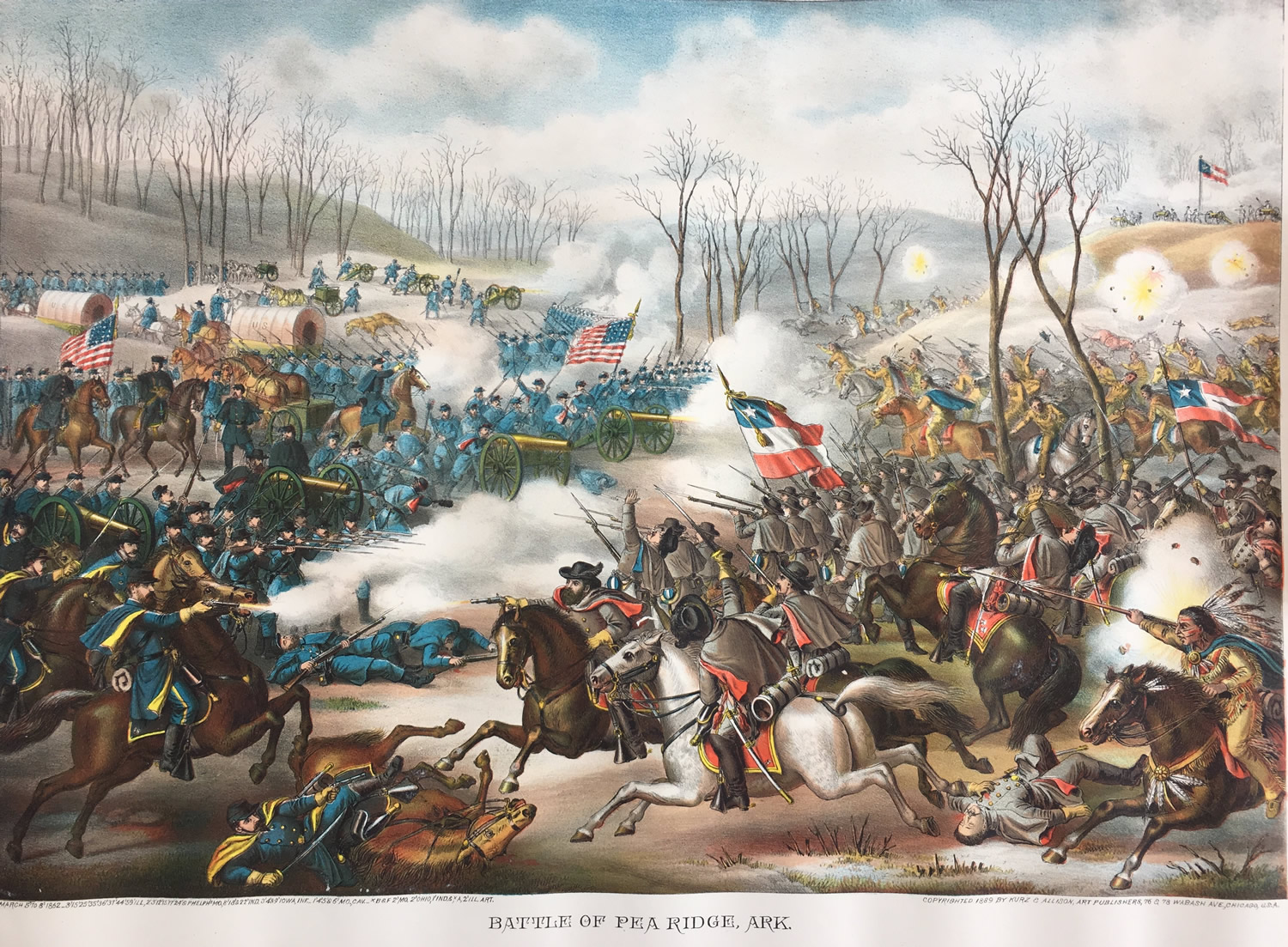 Battle of Pea Ridge, Arkansas by Kurz and Allison, late 1800s, Collection of Eric Stoltz